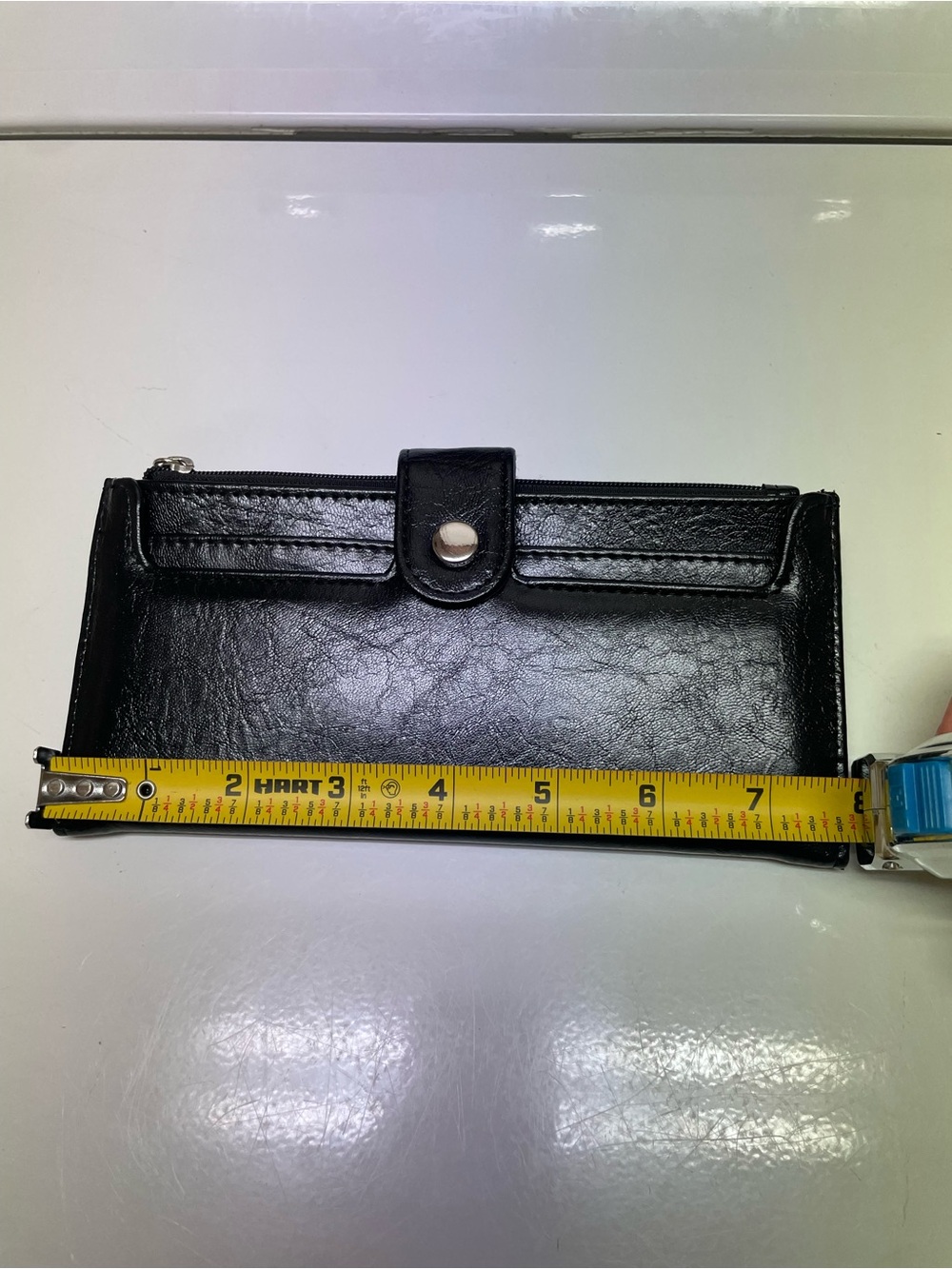 Classic Black Women's Long Wallet with Snap Closure - Picture 5 of 6
